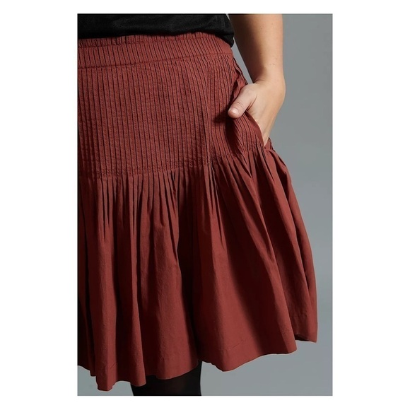 ANTHROPOLOGIE-EULA Pintucked Mini Skirt (Size:1X) - Picture 2 of 12
